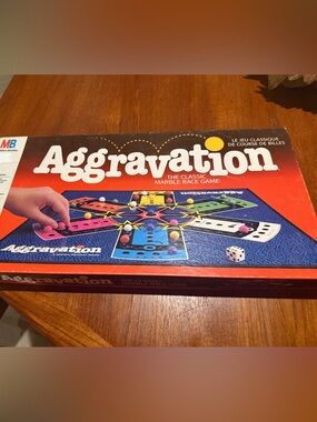 Aggravation Classic Marble Race Game - Red & Multicolor
